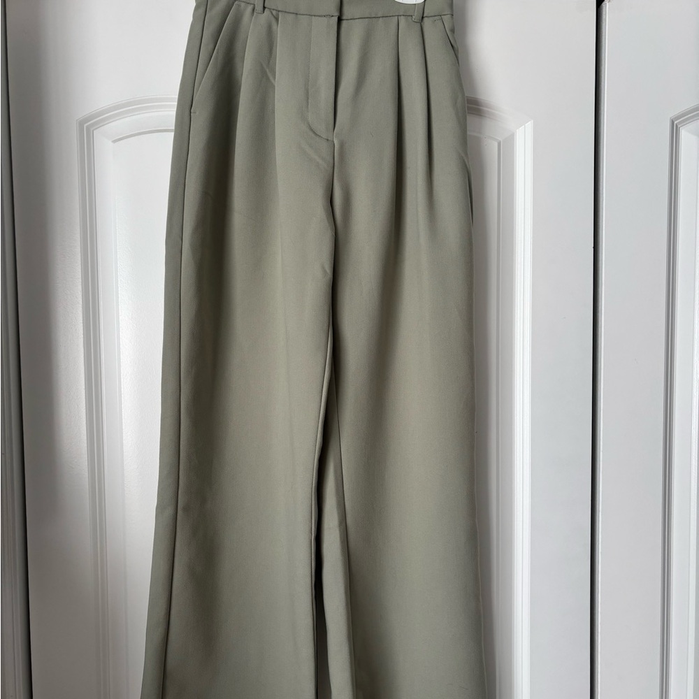 Sage Wide Leg Abercrombie & Fitch Pants